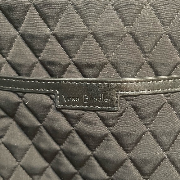 Vera Bradley Black Quilted Tote with leather - Picture 2 of 6
